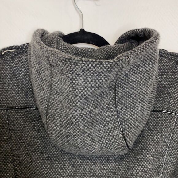 Miss Sixty Wool Blend Double Breasted Belted Pea Coat Grey Tweed Small EUC - Picture 10 of 16